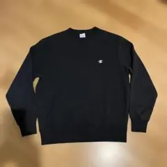 Champion ワンポイントロゴ クルーネックスウェット ブラック M