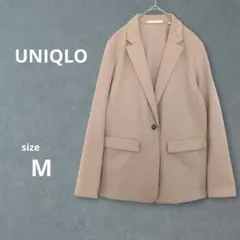 ユニクロUNIQLO UVカットジャージージャケット　テーラード　ベージュM