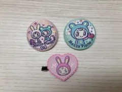 ナルミヤキャラクターズ メゾピアノ 刺繍缶バッジ ヘアピン