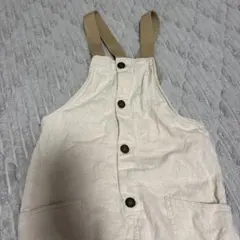 ZARA kidsクリーム色 ボタン付きオーバーオール