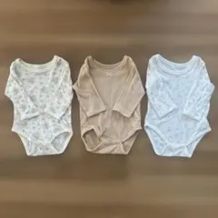 西松屋　ベビー肌着 長袖ロンパース 3枚セット　80cm