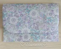 【大きいサイズ】御朱印帳ケース 御朱印帳入れ 御朱印帳袋 ポーチ 花柄パープル紫