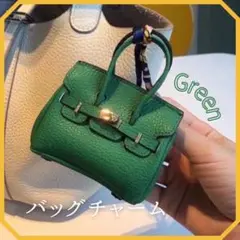 ミニバッグチャーム ストラップ 小物入れ キーホルダー リップケース グリーン