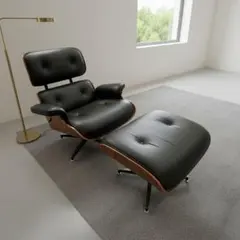 ラウンジチェア オットマン(別出品) 革 ブラック - メルカリ