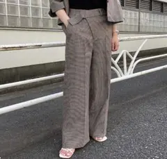新品 chico アシメフロントスラックスワイドパンツ