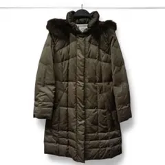 美品✨️J.PRESS　ジェイプレス　ファー　フーディダウンコート　9号　カーキ