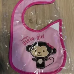 【新品】ベビー用スタイ ピンク サル