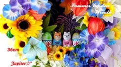 花火大会＆夏祭り♡フラワーリース 造花リース 玄関リース 玄関飾りひまわり 朝顔のサムネイル