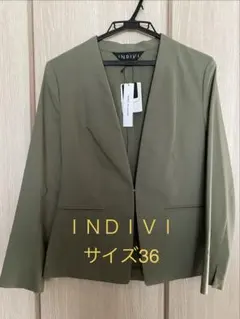 INDIVI ハンドウォッシュコットンリネンストレッチジャケット　UV/接触冷感のサムネイル