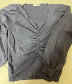 INGNI グレー ギャザー入りニットセーター