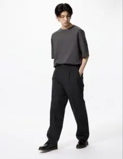 r*u様 タックワイドパンツ 黒 2025年　L