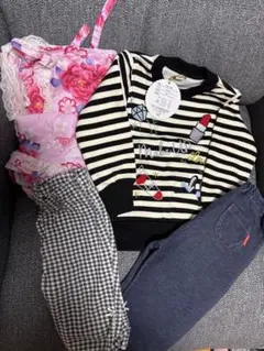 新品あり　4点セット　ANGEL LOVE ストライプトップスとパンツ　浴衣