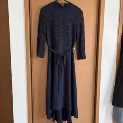 ほぼ新品濃紺ロングワンピース　パーティーワンピース　フォーマルワンピース