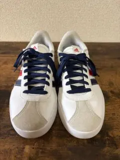 adidas スニーカー ホワイト ネイビー レッド VL コート 3.0