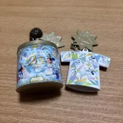 ディズニーシー20周年限定　カプセルトイ2個セット　お土産缶　Tシャツ