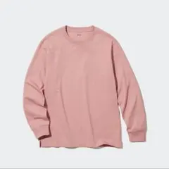 UNIQLO エアリズムコットンUVカットクルーネックT 長袖 ピンク Lサイズ