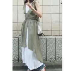leinwande✴︎オーガンジードレス Recycle Organdy Pleats Dress/Ivory | leinwände | ラインヴァンドの
