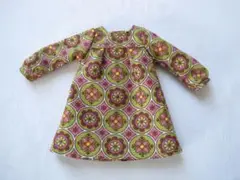 ブライス＊黄緑レトロ柄ワンピース