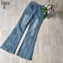 【Dazy SHEIN】ピンタック　ハイウエストフレアデニムパンツ　美脚　脚長S