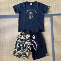 美品⭐️BAPE KIDS シャークTシャツ&カモ柄パンツセット100cm正規品