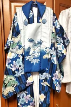七五三 753 着物 3歳 男の子 被布セット 花うさぎ