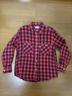 ハリウッドランチマーケット ネルシャツ チェック赤 黒