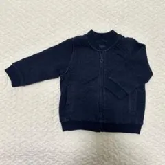 UNIQLO ネイビー　ジップアップ コットンブルゾン ベビー 90