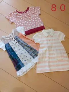 子供服　女の子　トップス　ワンピース　Tセット　８０