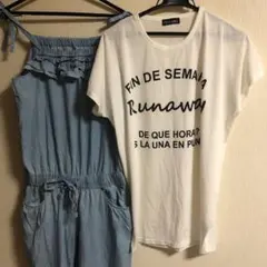 GRL グレイルレディースサロペット半袖Tシャツ付き