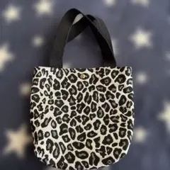 ヒョウ柄トートバッグ スナップボタン付き