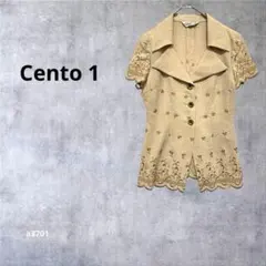 【Cento 1 】 新品　半袖ジャケット レトロ　刺繍 薄手　ベージュ9のサムネイル