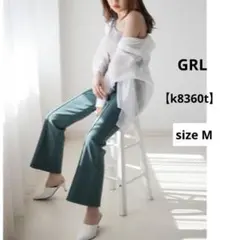 GRL グレイル　フロントタックフレアパンツ【k8360t】グリーン　M