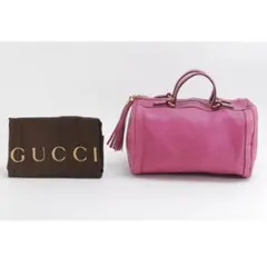 GUCCI SOHO ボストンバッグ ピンク レザー - メルカリ