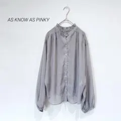 アズノゥアズピンキー シアーブラウス ラメ フリル タックデザイン ゆったり