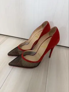 Christian Louboutin メッシュ パンプス レッド　サイズ37のサムネイル