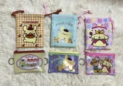 ポムポムプリン プチ巾着 リング付きポーチ セットのサムネイル