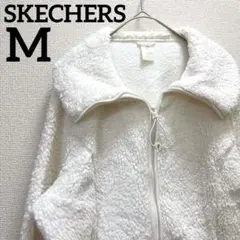 スケッチャーズ【M】ボアジャケット ハイネック 長袖 無地 白 ポリエステル