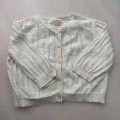 petit main ホワイト カーディガン S