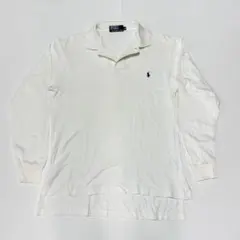 90s ヴィンテージ ポロ ラルフ ローレン 白 長袖ポロシャツ