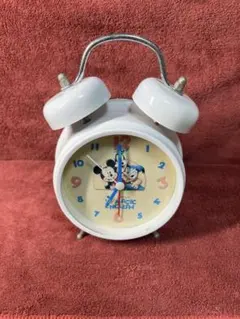 ジャンク ミッキーマウス アラーム時計 ホワイト ジャンク