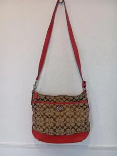 COACH ショルダーバッグ ブラウン/レッド