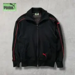 レア プーマ トラックジャケット ジャージ ヒットユニオン 刺繍ロゴ 赤黒