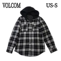 VOLCOM　フード付ジャケット　ブラック系　チェック柄　ボルコム