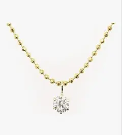 K18イエローゴールド台0.1ct ダイヤモンド一粒石 プチペンダントネックレス