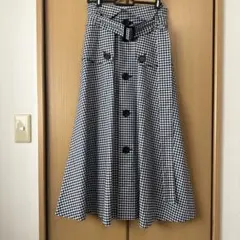 グランダーブル　ギンガムチェック フレアスカート ベルト付き