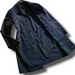 【極美品】ポールスミス ステンカラーコート 濃紺 マルチストライプ S 日本製