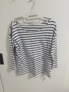 ZARA trf ボーダー 長袖薄手　ロンTシャツ Lサイズ　①のサムネイル