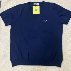 Lacoste ネイビー Vネックニット 半袖