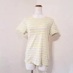 SAINT JAMES ボーダー半袖Tシャツ（S〜M）イエロー×グレーフランス製