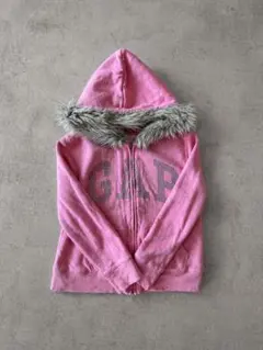 gapジップファー付きパーカー ピンク Y2k yoko swag レディース可